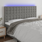 Galvūgalis su LED, tamsiai pilkas, 160x5x118/128cm, audinys