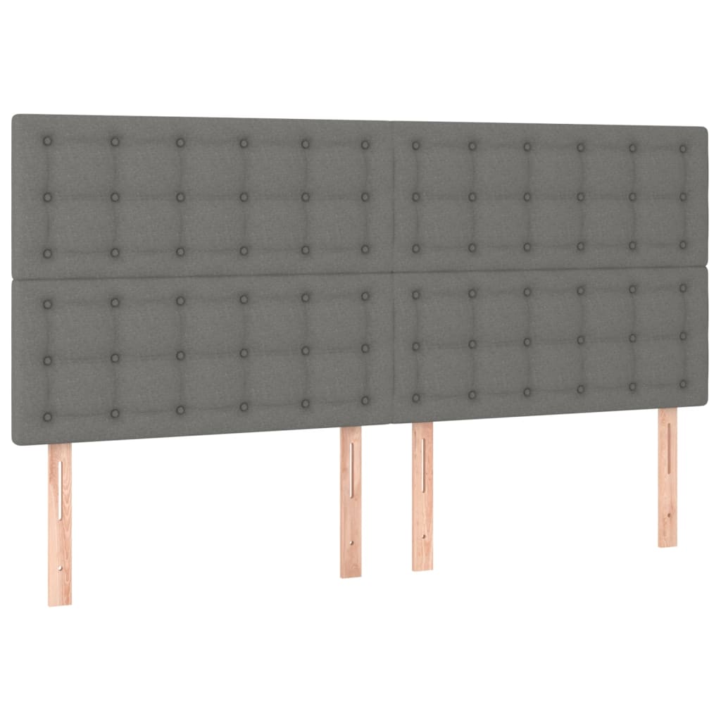 Galvūgalis su LED, tamsiai pilkas, 180x5x118/128cm, audinys