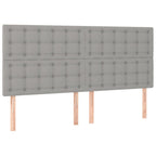Galvūgalis su LED, šviesiai pilkas, 200x5x118/128cm, audinys