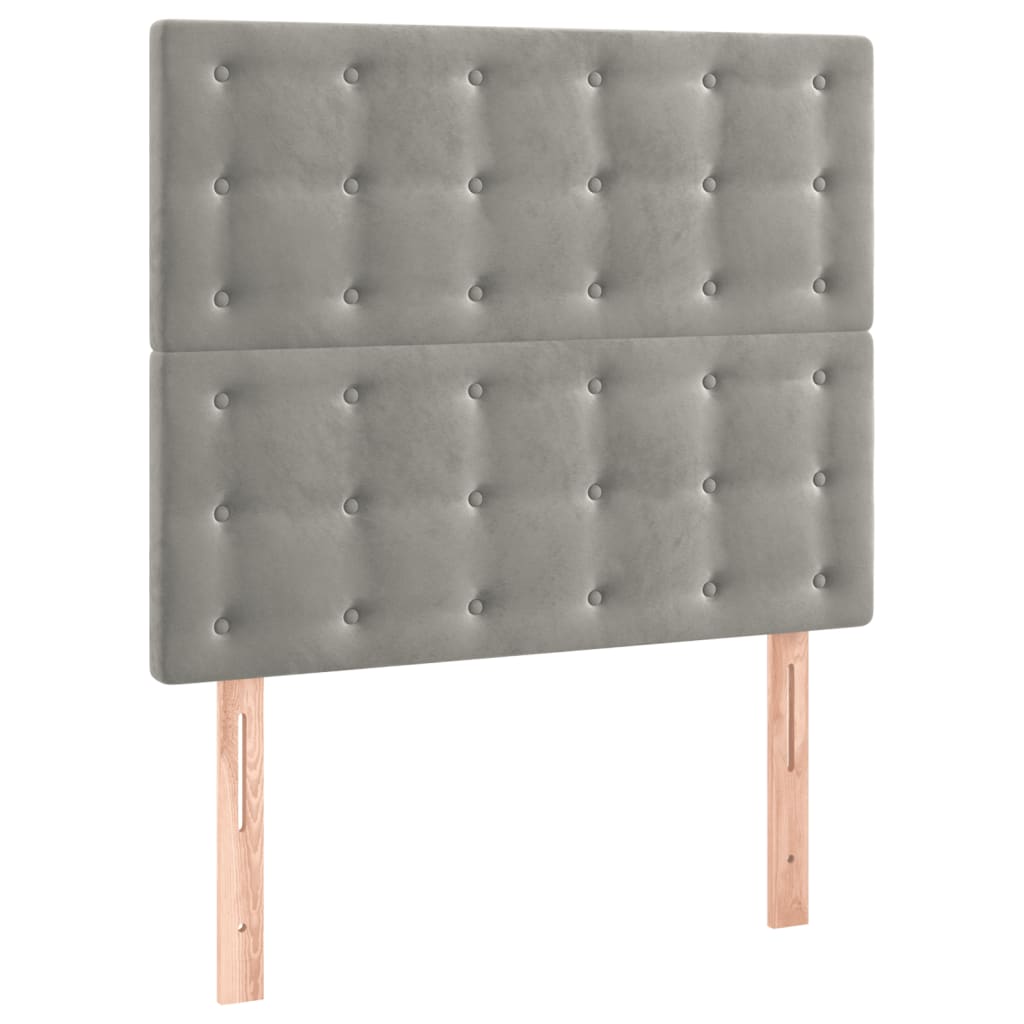 Galvūgalis su LED, šviesiai pilkas, 100x5x118/128cm, aksomas