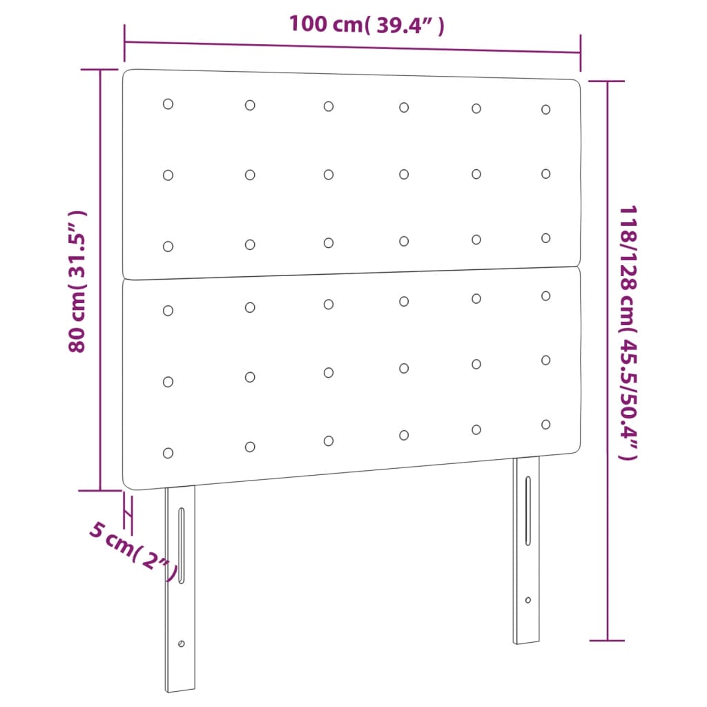 Galvūgalis su LED, šviesiai pilkas, 100x5x118/128cm, aksomas
