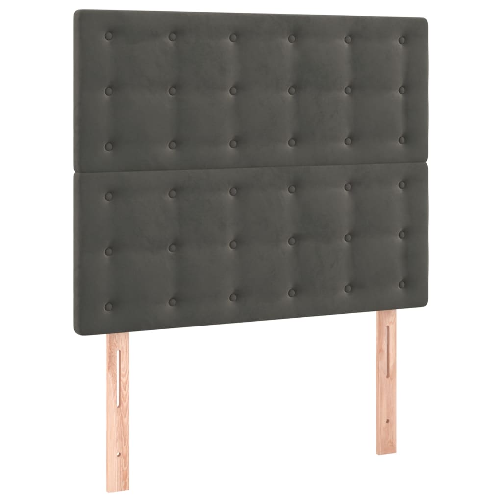 Galvūgalis su LED, tamsiai pilkas, 100x5x118/128cm, aksomas