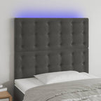 Galvūgalis su LED, tamsiai pilkas, 100x5x118/128cm, aksomas