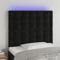 Galvūgalis su LED, juodos spalvos, 100x5x118/128cm, aksomas