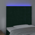 Galvūgalis su LED, tamsiai žalias, 100x5x118/128cm, aksomas