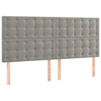 Galvūgalis su LED, šviesiai pilkas, 160x5x118/128cm, aksomas