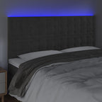 Galvūgalis su LED, tamsiai žalias, 160x5x118/128cm, aksomas