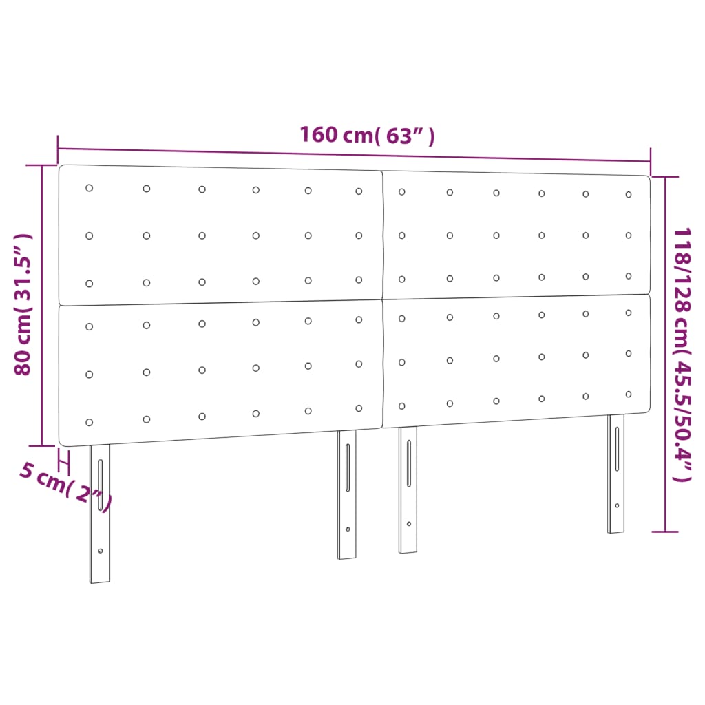 Galvūgalis su LED, tamsiai žalias, 160x5x118/128cm, aksomas