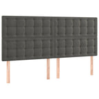 Galvūgalis su LED, tamsiai pilkas, 180x5x118/128cm, aksomas