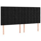 Galvūgalis su LED, juodos spalvos, 180x5x118/128cm, aksomas