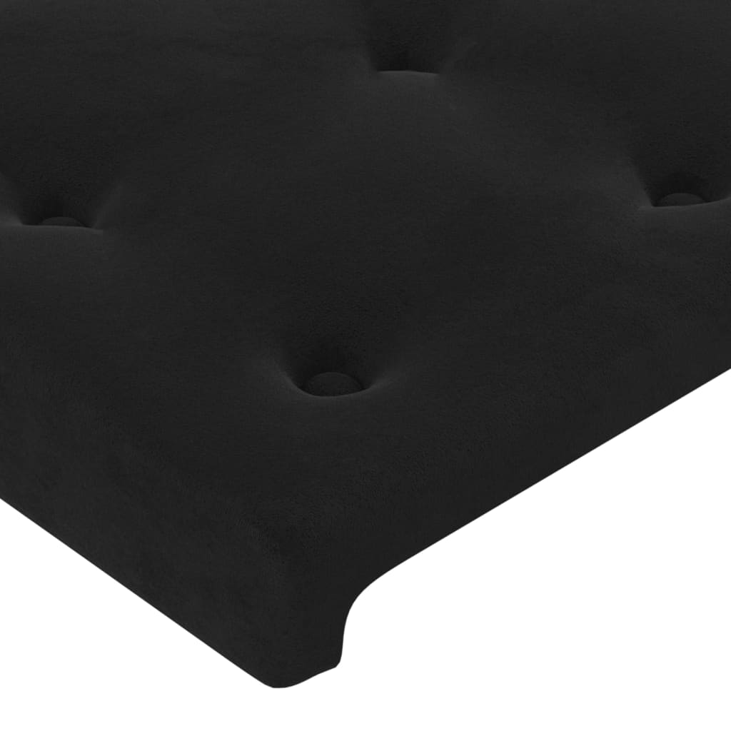 Galvūgalis su LED, juodos spalvos, 180x5x118/128cm, aksomas