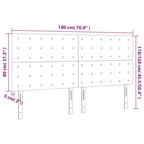 Galvūgalis su LED, juodos spalvos, 180x5x118/128cm, aksomas