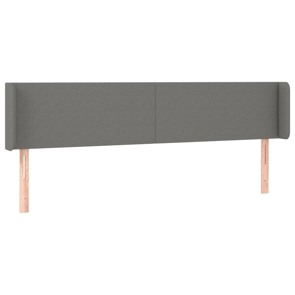 Galvūgalis su LED, tamsiai pilkas, 183x16x78/88cm, audinys