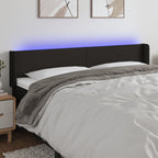 Galvūgalis su LED, juodos spalvos, 183x16x78/88cm, audinys