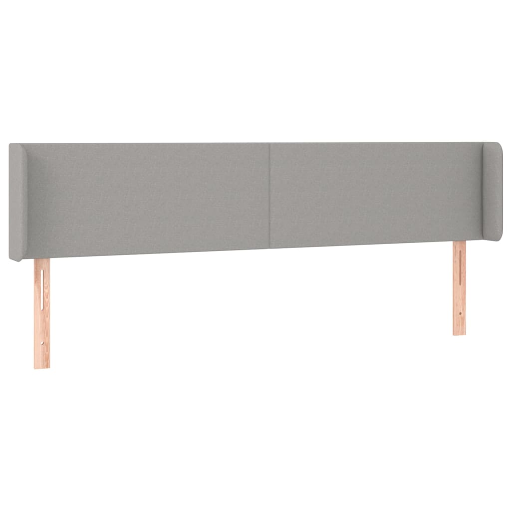 Galvūgalis su LED, šviesiai pilkas, 203x16x78/88cm, audinys