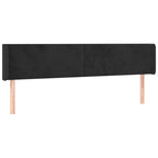 Galvūgalis su LED, juodos spalvos, 183x16x78/88cm, aksomas