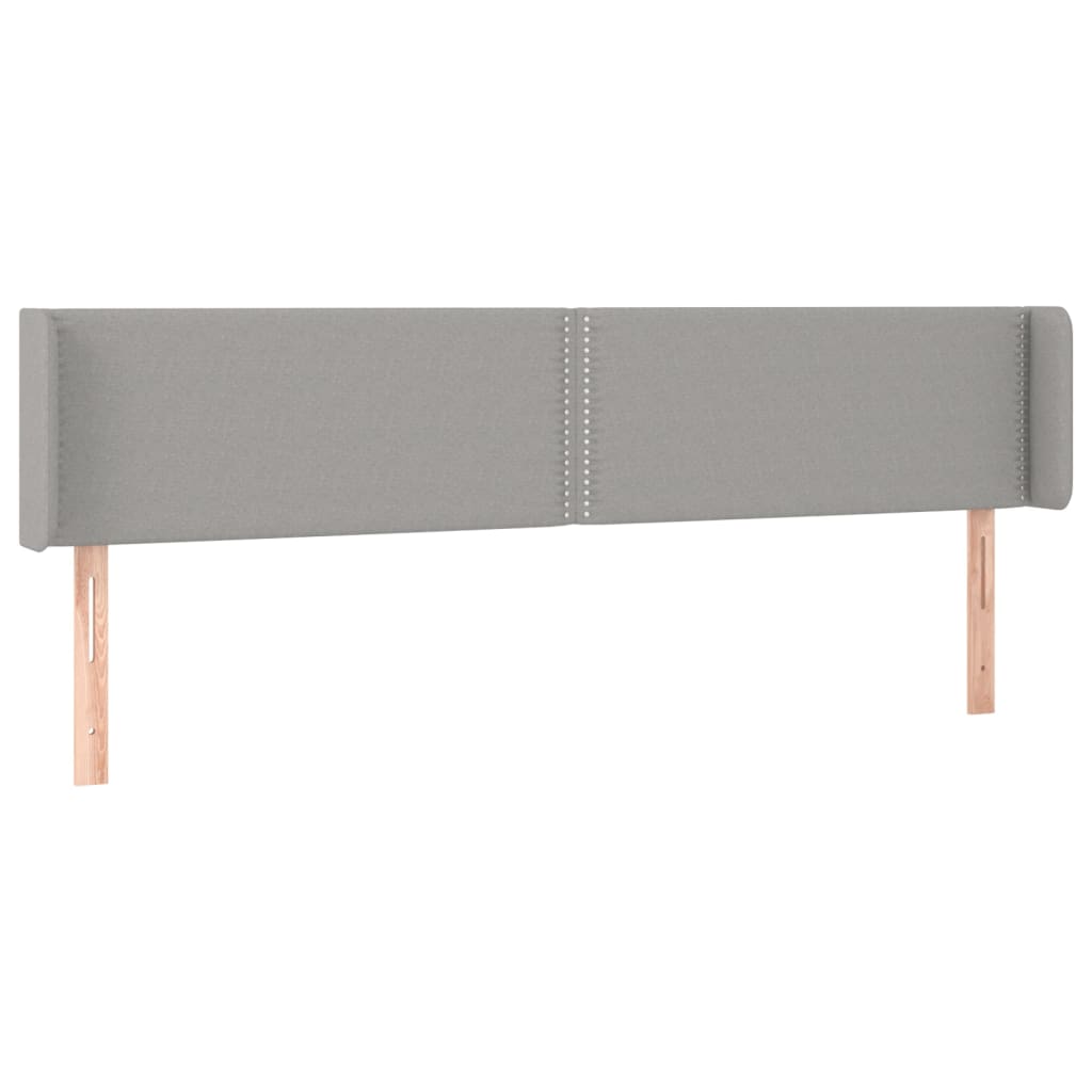 Galvūgalis su LED, šviesiai pilkas, 203x16x78/88cm, audinys