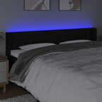 Galvūgalis su LED, juodos spalvos, 163x16x78/88cm, audinys