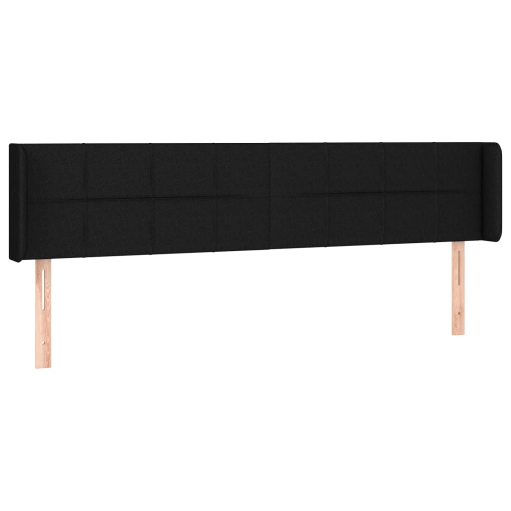 Galvūgalis su LED, juodos spalvos, 203x16x78/88cm, audinys