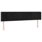 Galvūgalis su LED, juodos spalvos, 203x16x78/88cm, aksomas