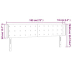 Galvūgalis su LED, juodos spalvos, 183x16x78/88cm, dirbtinė oda