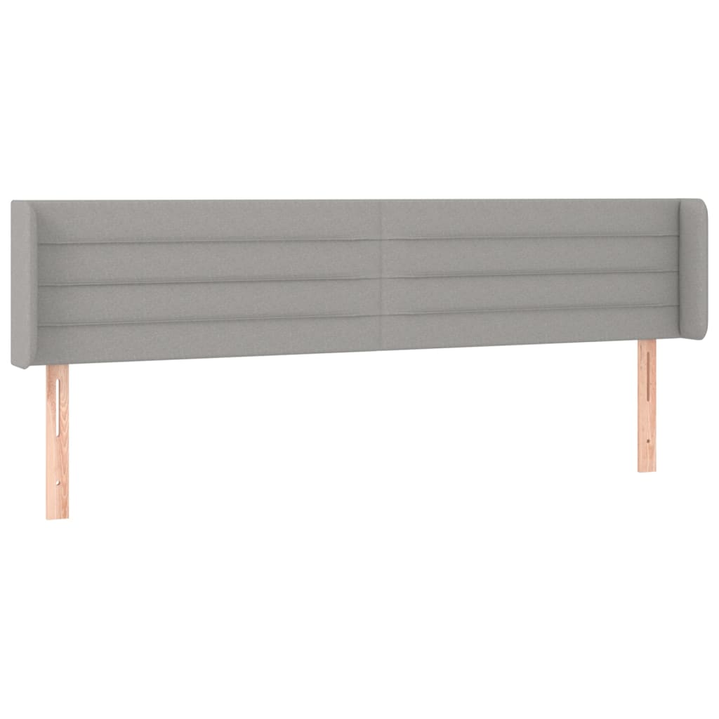 Galvūgalis su LED, šviesiai pilkas, 183x16x78/88cm, audinys