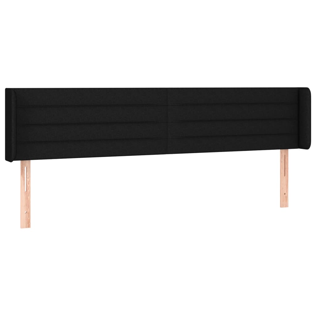 Galvūgalis su LED, juodos spalvos, 203x16x78/88cm, audinys