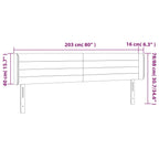 Galvūgalis su LED, taupe spalvos, 203x16x78/88cm, audinys