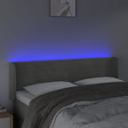 Galvūgalis su LED, šviesiai pilkas, 147x16x78/88cm, aksomas