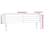 Galvūgalis su LED, juodos spalvos, 163x16x78/88cm, aksomas