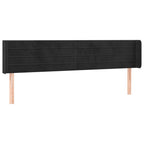 Galvūgalis su LED, juodos spalvos, 183x16x78/88cm, aksomas