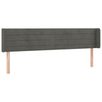 Galvūgalis su LED, tamsiai pilkas, 203x16x78/88cm, aksomas