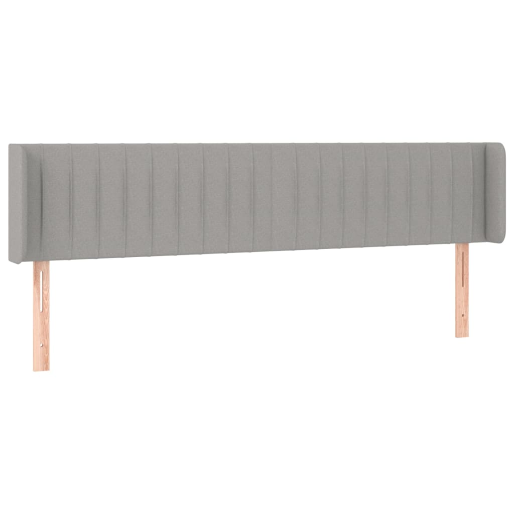 Galvūgalis su LED, šviesiai pilkas, 203x16x78/88cm, audinys