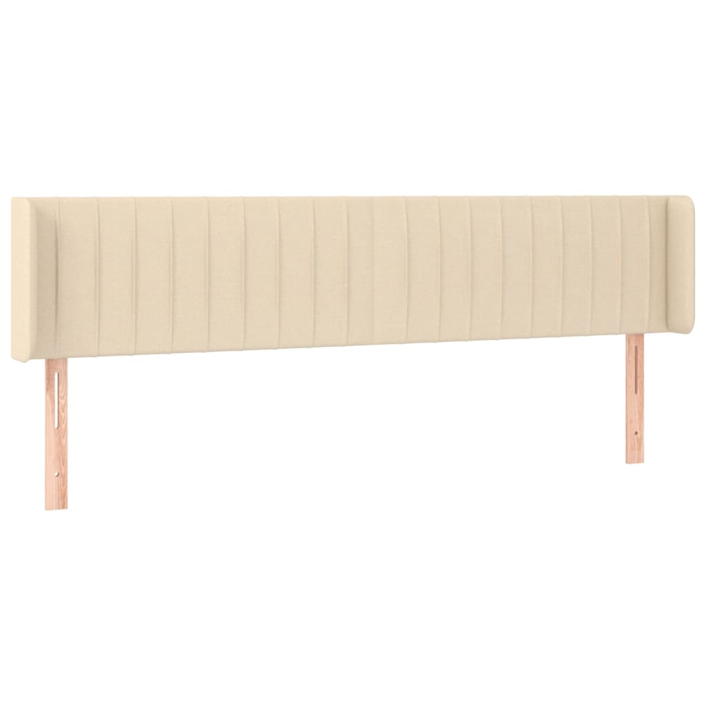 Galvūgalis su LED, kreminės spalvos, 203x16x78/88cm, audinys