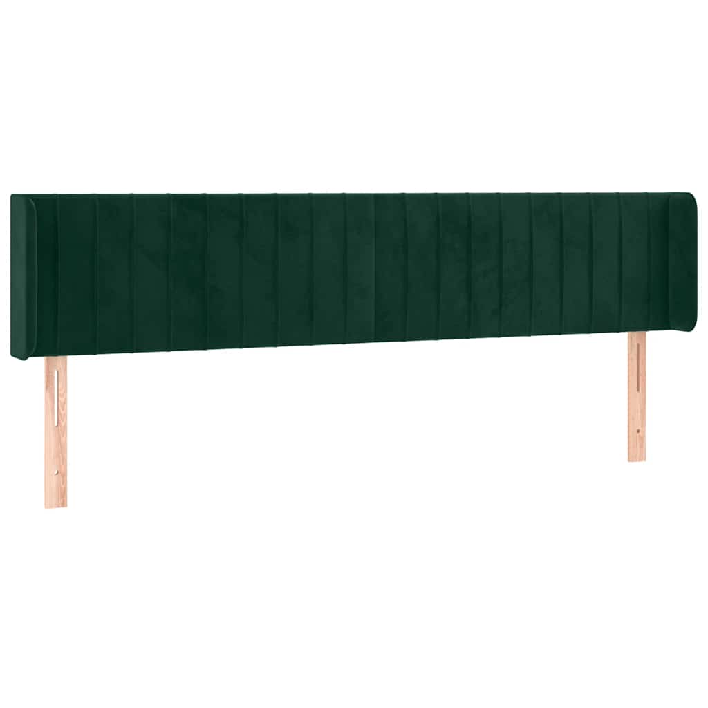 Galvūgalis su LED, tamsiai žalias, 163x16x78/88cm, aksomas