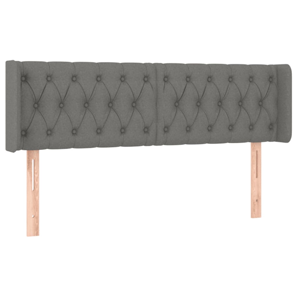 Galvūgalis su LED, tamsiai pilkas, 147x16x78/88cm, audinys