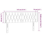 Galvūgalis su LED, tamsiai pilkas, 147x16x78/88cm, audinys