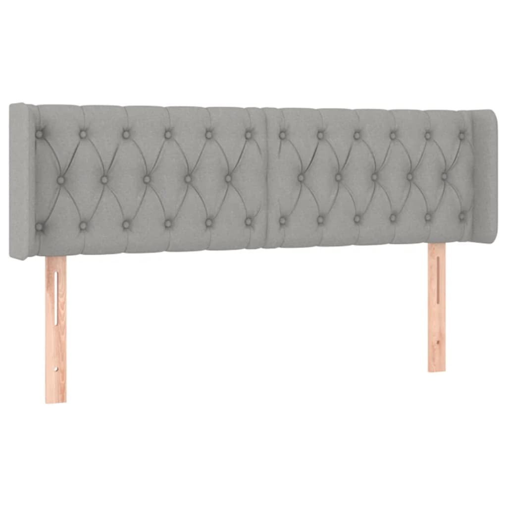 Galvūgalis su LED, šviesiai pilkas, 163x16x78/88cm, audinys