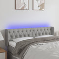Galvūgalis su LED, šviesiai pilkas, 163x16x78/88cm, audinys