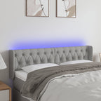 Galvūgalis su LED, šviesiai pilkas, 163x16x78/88cm, audinys