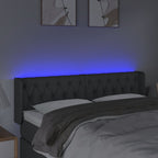 Galvūgalis su LED, tamsiai pilkas, 163x16x78/88cm, audinys