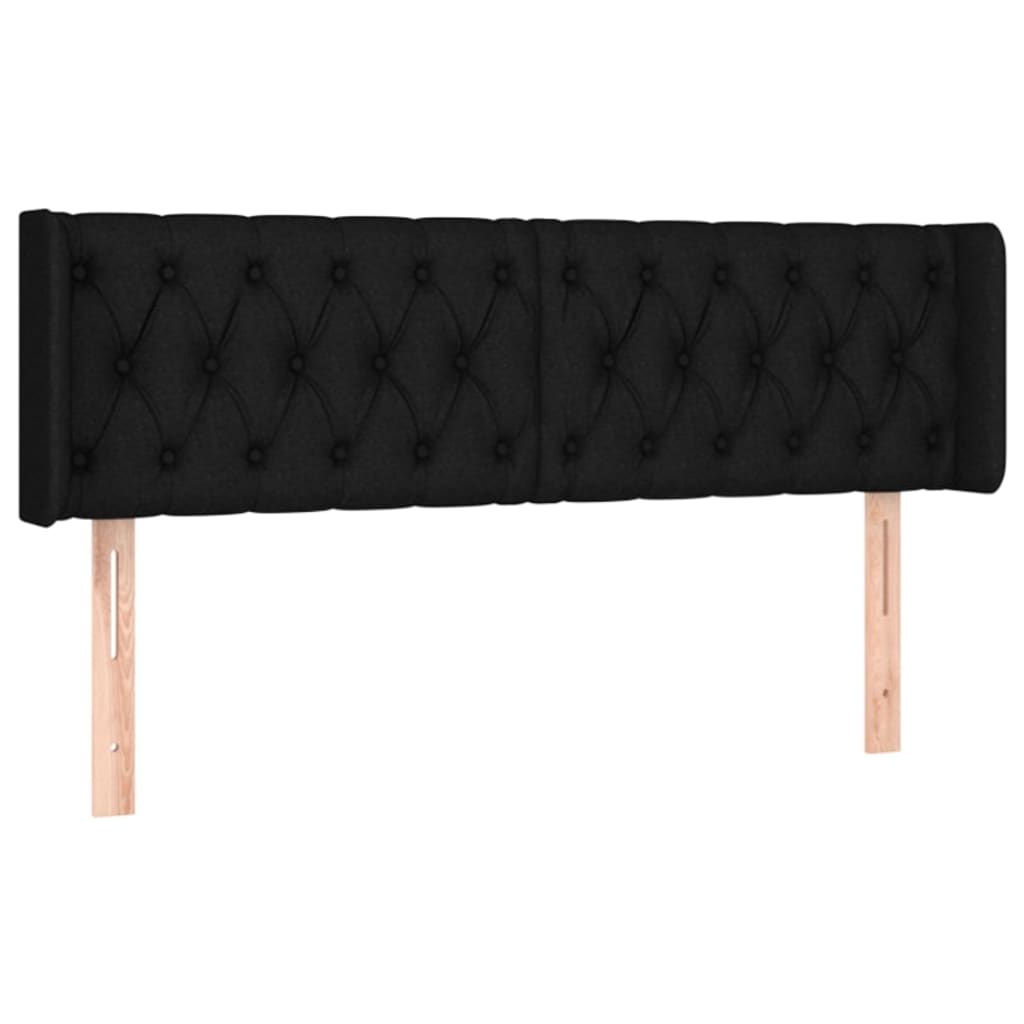Galvūgalis su LED, juodos spalvos, 163x16x78/88cm, audinys
