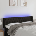Galvūgalis su LED, juodos spalvos, 163x16x78/88cm, audinys