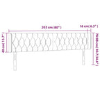 Galvūgalis su LED, tamsiai pilkas, 203x16x78/88cm, audinys