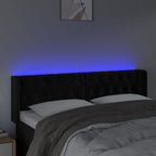 Galvūgalis su LED, juodos spalvos, 147x16x78/88cm, aksomas