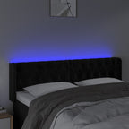 Galvūgalis su LED, juodos spalvos, 163x16x78/88cm, aksomas