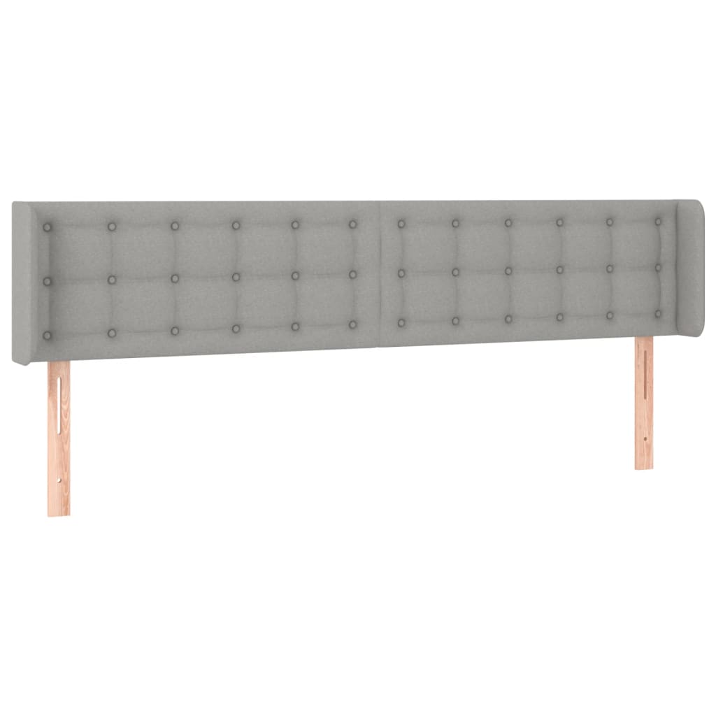 Galvūgalis su LED, šviesiai pilkas, 203x16x78/88cm, audinys