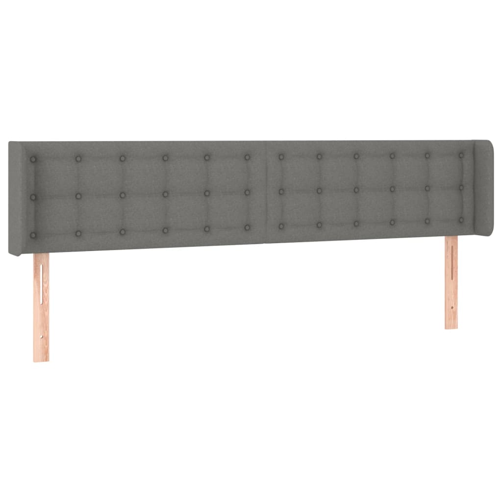 Galvūgalis su LED, tamsiai pilkas, 203x16x78/88cm, audinys