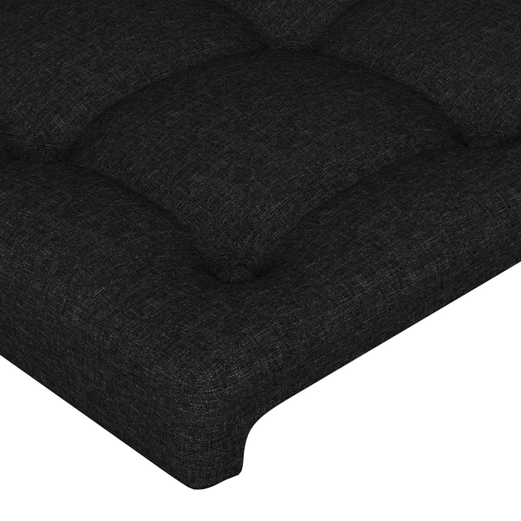Galvūgalis su LED, juodos spalvos, 203x16x78/88cm, audinys