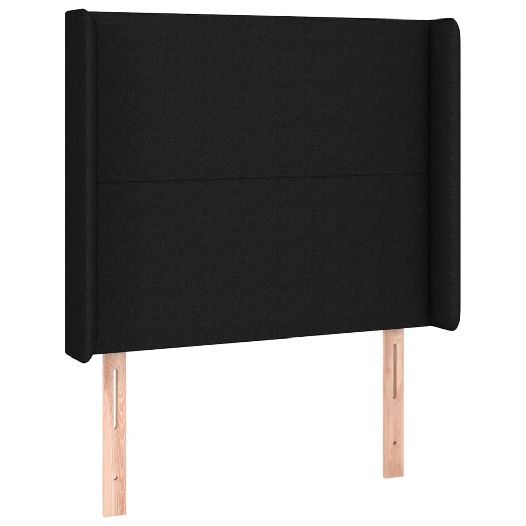 Galvūgalis su LED, juodos spalvos, 83x16x118/128cm, audinys